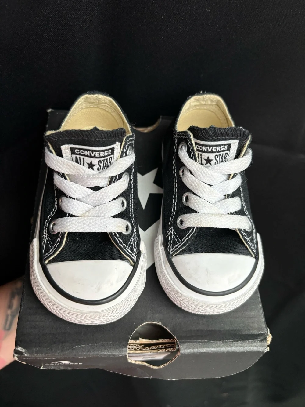 Converse Kids Black and White Low-Top Sneakers
